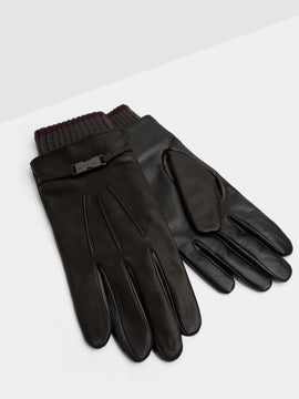 Calypso Leather Ribbed Cuff Gloves