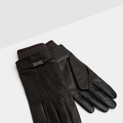 Calypso Leather Ribbed Cuff Gloves