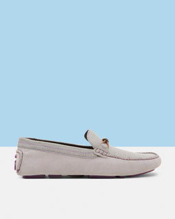 Carlsn2 Geo Print Suede Driving Moccasins