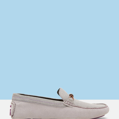 Carlsn2 Geo Print Suede Driving Moccasins