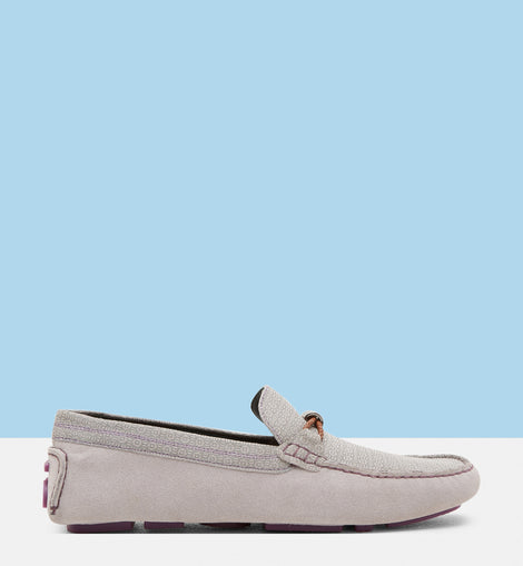 Carlsn2 Geo Print Suede Driving Moccasins