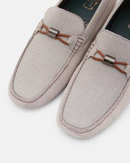 Carlsn2 Geo Print Suede Driving Moccasins