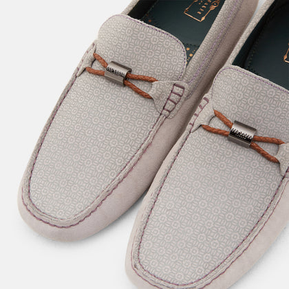 Carlsn2 Geo Print Suede Driving Moccasins