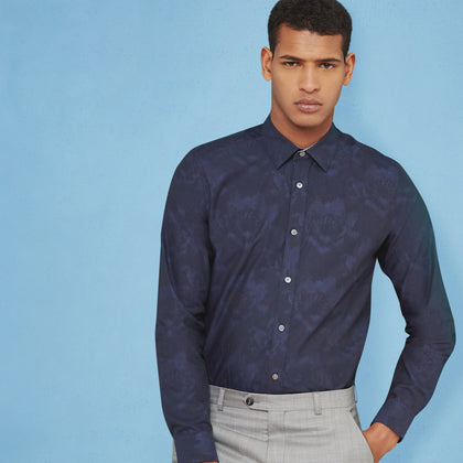Kirkcud Floral Jacquard Cotton Shirt