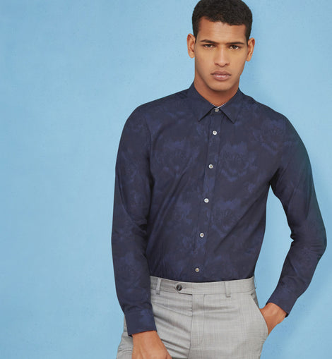 Kirkcud Floral Jacquard Cotton Shirt